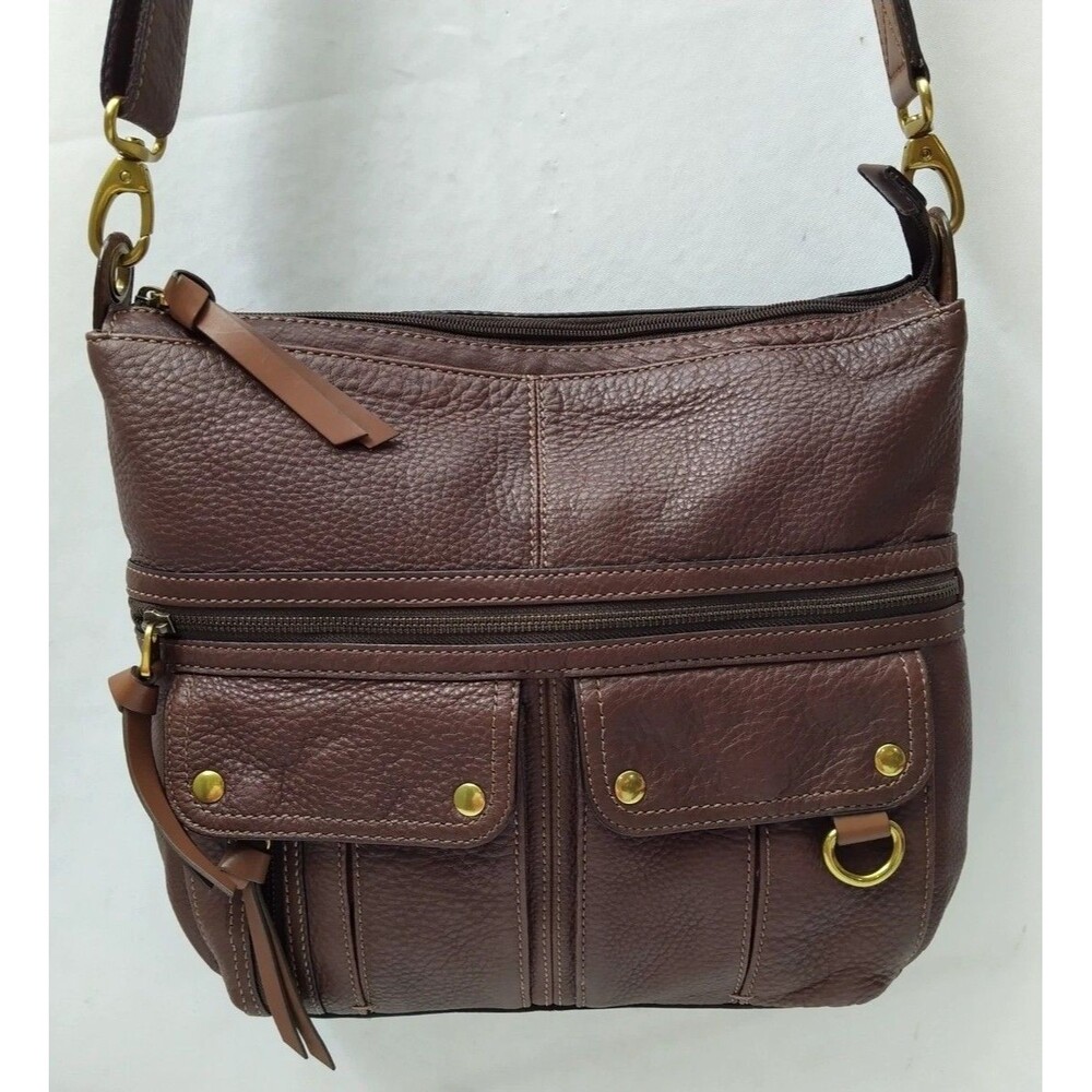 Vintage FOSSIL Morgan Brown CowHide LEATHER Traveler Messenger CROSSBODY VguC